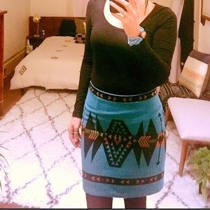 Wool southwest/bohemian skirt